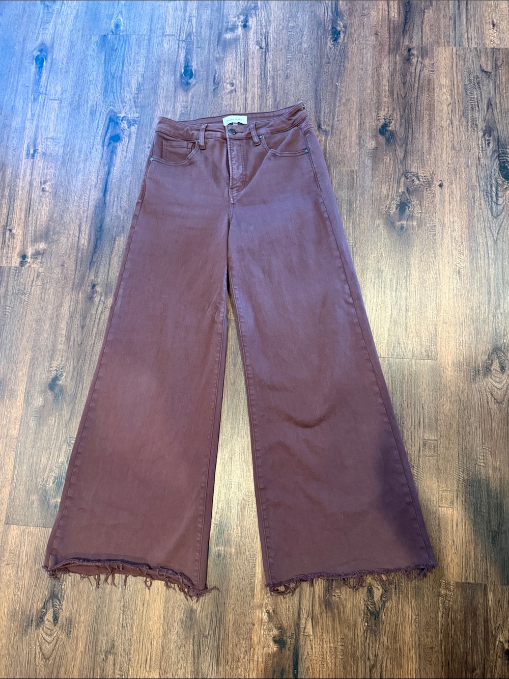 Wide-Leg Risen High-Rise Jeans in Dark Plum - Women